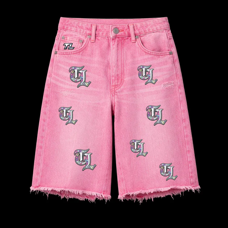 Monogram denim shorts generated with AWA